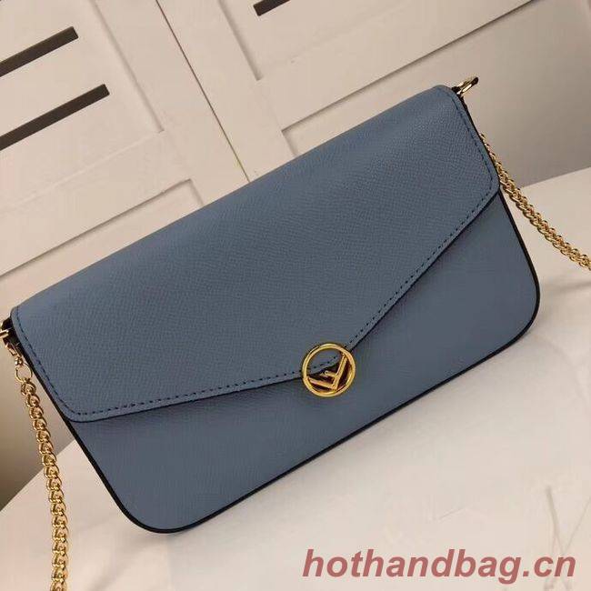 Fendi WALLET ON CHAIN WITH POUCHES leather mini-bag F0005 light blue Fendi WALLET ON CHAIN WITH POUCHES leather mini-bag F0005 light blue
