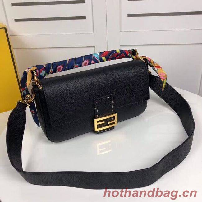 Fendi BAGUETTE leather bag F2466 black Fendi BAGUETTE leather bag F2466 black