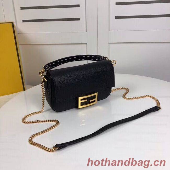 Fendi BAGUETTE leather bag F2467 black Fendi BAGUETTE leather bag F2467 black
