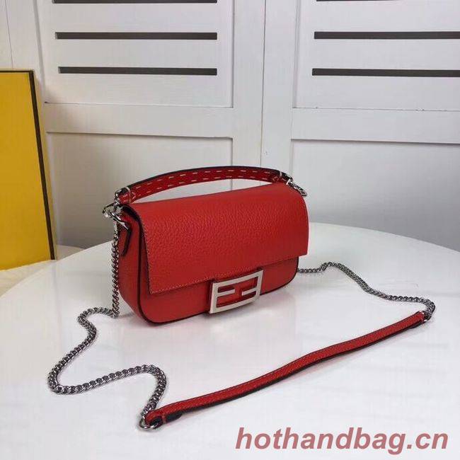 Fendi BAGUETTE leather bag F2467 red Fendi BAGUETTE leather bag F2467 red