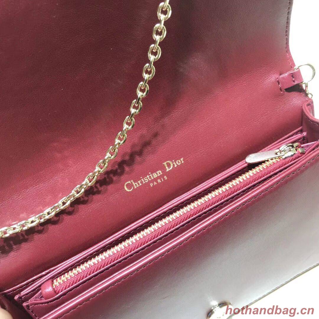 LADY DIOR Sheepskin WALLET C9025A Burgundy