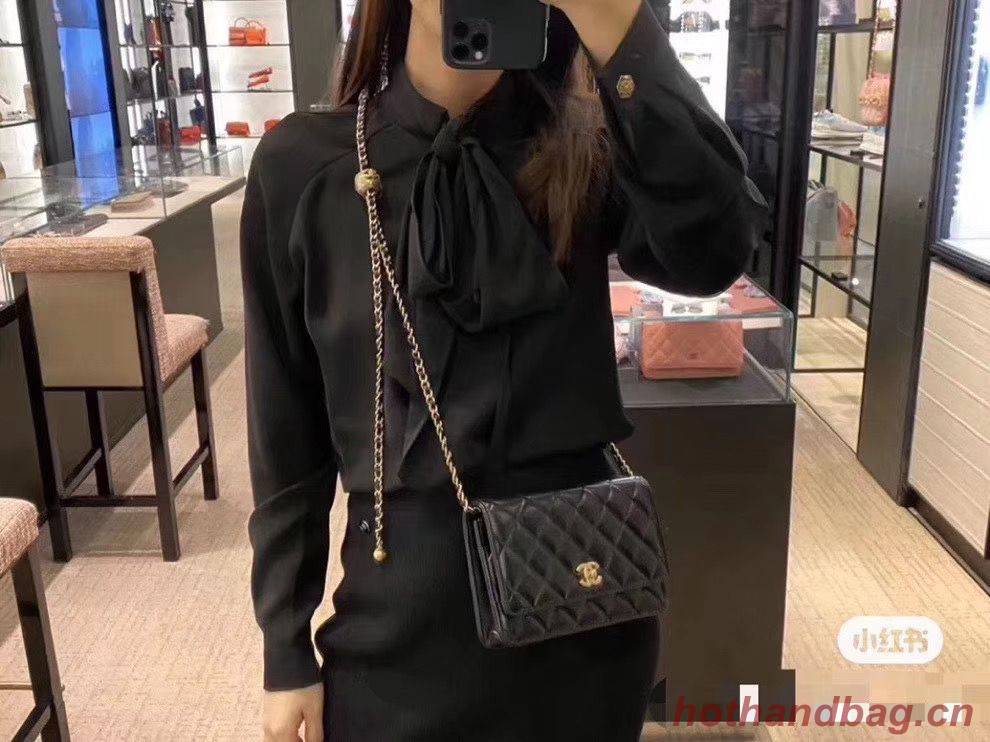 Chanel WOC Original Leather Golden Ball Flap cross-body bag B33818 Chanel WOC Original Leather Golden Ball Flap cross-body bag B33818