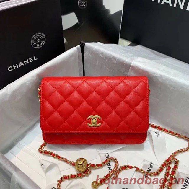 Chanel WOC Original Leather Golden Ball Flap cross-body bag B33818 Chanel WOC Original Leather Golden Ball Flap cross-body bag B33818