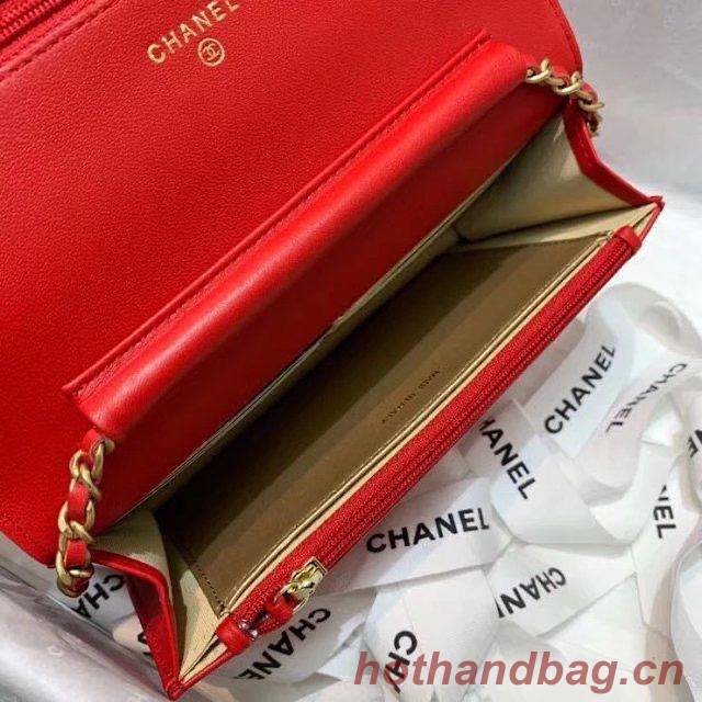 Chanel WOC Original Leather Golden Ball Flap cross-body bag B33818 Chanel WOC Original Leather Golden Ball Flap cross-body bag B33818