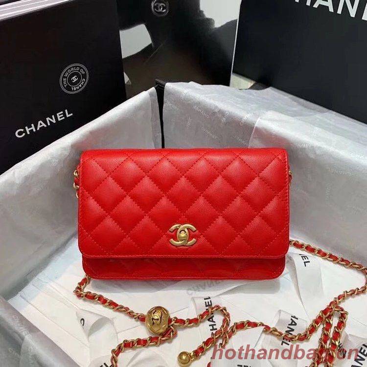 Chanel WOC Original Leather Golden Ball Flap cross-body bag B33818 Chanel WOC Original Leather Golden Ball Flap cross-body bag B33818