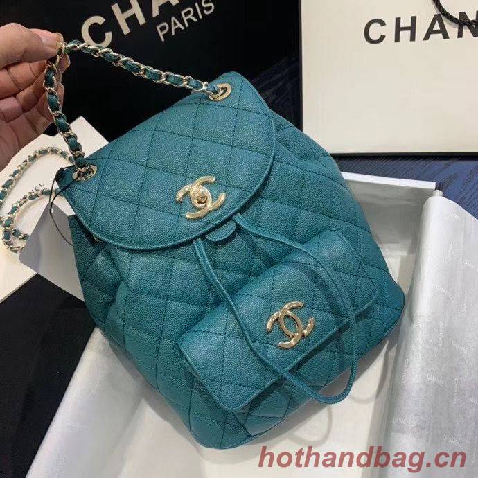 Chanel backpack Grained Calfskin & Gold-Tone Metal AS1371 Green Chanel backpack Grained Calfskin & Gold-Tone Metal AS1371 Green
