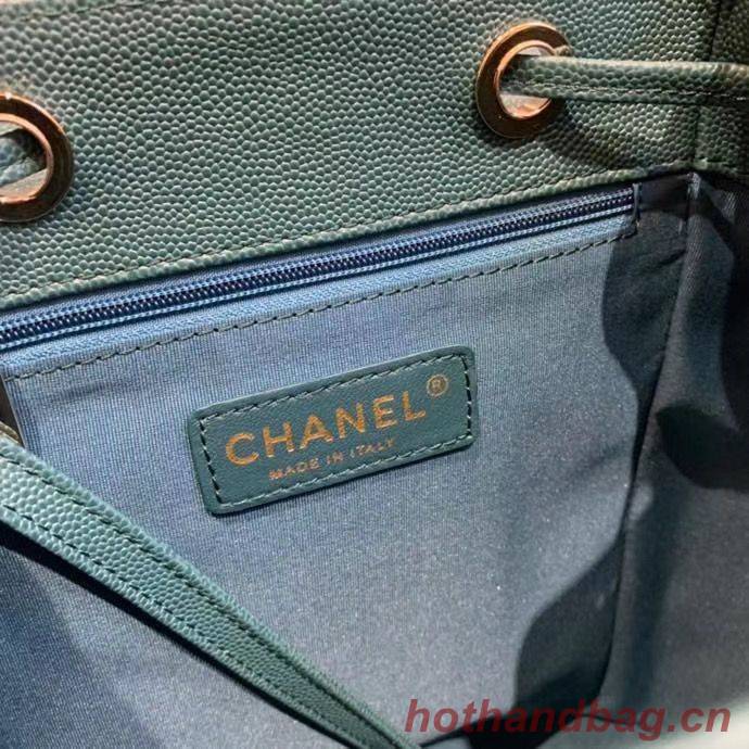 Chanel backpack Grained Calfskin & Gold-Tone Metal AS1371 Green Chanel backpack Grained Calfskin & Gold-Tone Metal AS1371 Green