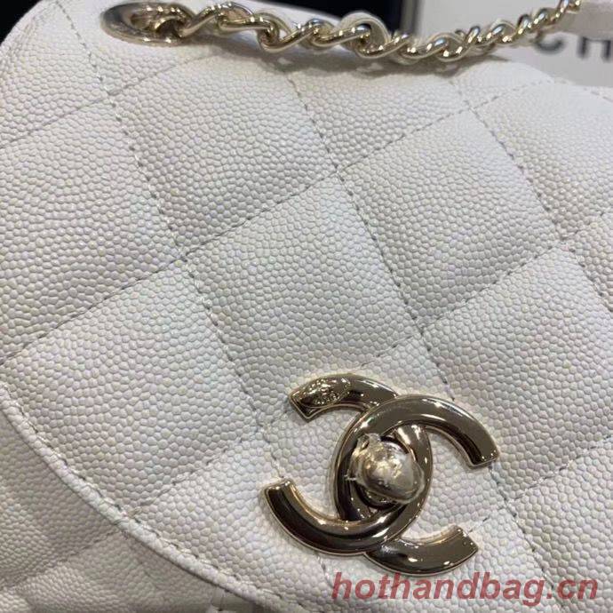 Chanel backpack Grained Calfskin & Gold-Tone Metal AS1371 White Chanel backpack Grained Calfskin & Gold-Tone Metal AS1371 White