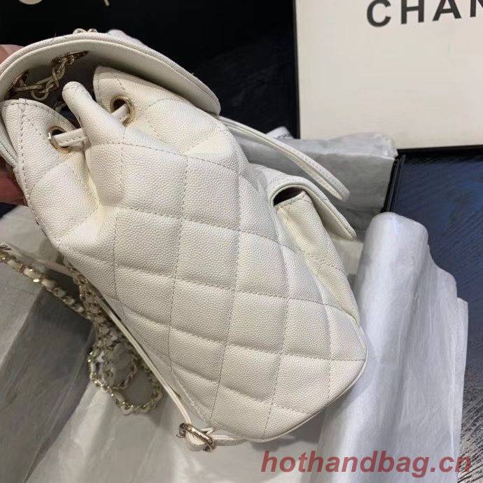 Chanel backpack Grained Calfskin & Gold-Tone Metal AS1371 White Chanel backpack Grained Calfskin & Gold-Tone Metal AS1371 White