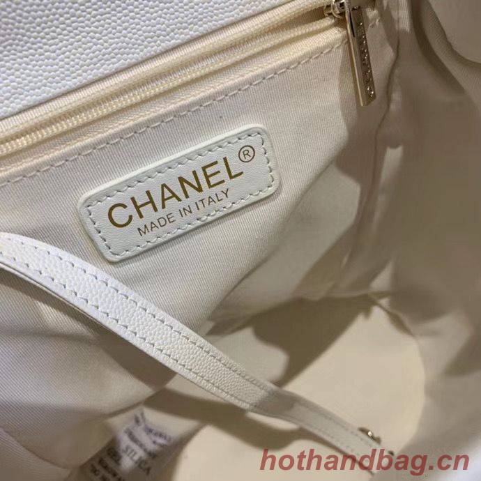 Chanel backpack Grained Calfskin & Gold-Tone Metal AS1371 White Chanel backpack Grained Calfskin & Gold-Tone Metal AS1371 White