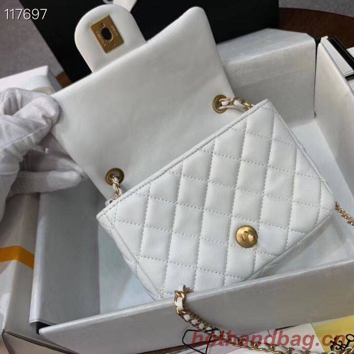 Chanel MINI Flap Bag Original Sheepskin Leather AS1786 White Chanel MINI Flap Bag Original Sheepskin Leather AS1786 White