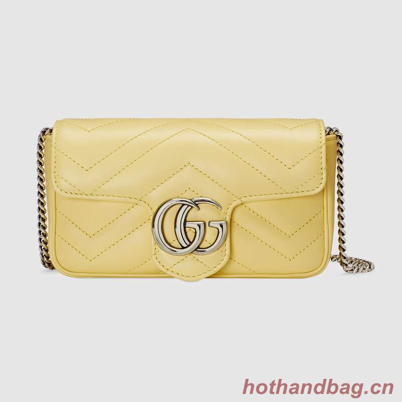 Gucci GG Marmont super mini bag 476433 Pastel yellow Gucci GG Marmont super mini bag 476433 Pastel yellow