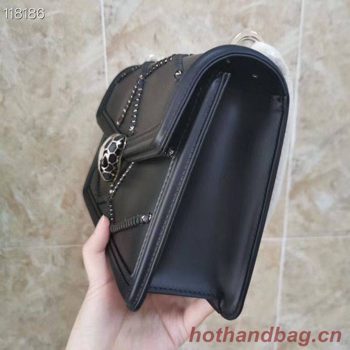 BVLGARI Serpenti Forever leather shoulder bag 288656 black BVLGARI Serpenti Forever leather shoulder bag 288656 black