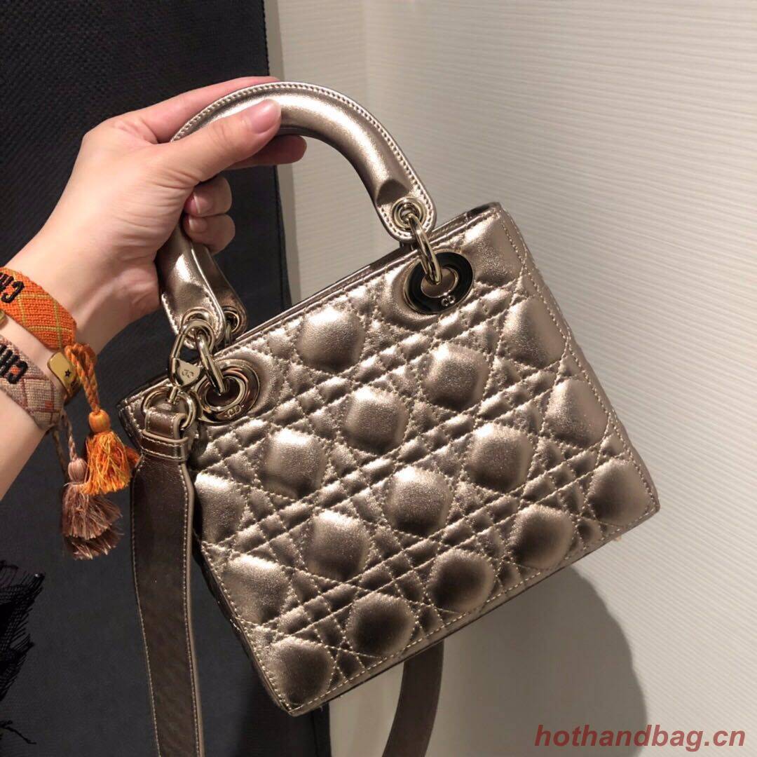 Dior Lady Dior Bag Original Sheepskin Leather CD5501 Gold Dior Lady Dior Bag Original Sheepskin Leather CD5501 Gold