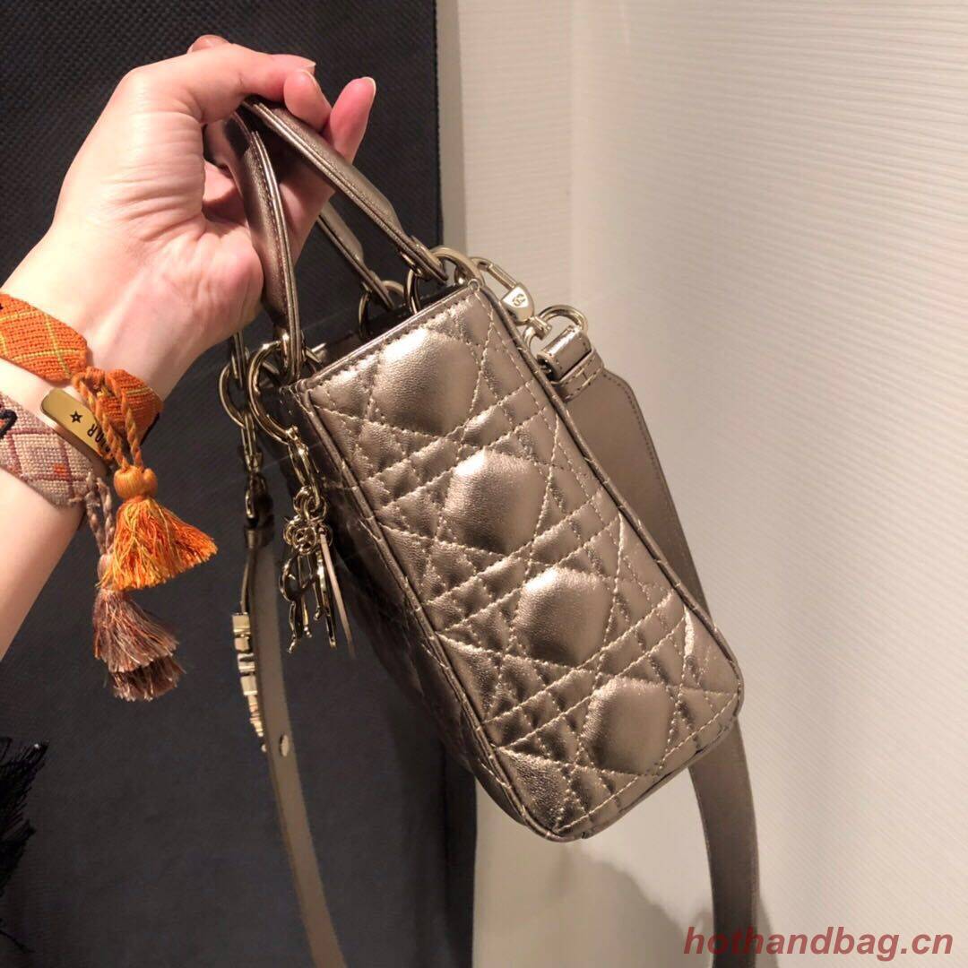 Dior Lady Dior Bag Original Sheepskin Leather CD5501 Gold Dior Lady Dior Bag Original Sheepskin Leather CD5501 Gold