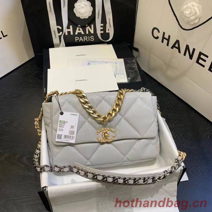 CHANEL 19 Flap Bag AS1160 AS1161 AS1162 Light Gray CHANEL 19 Flap Bag AS1160 AS1161 AS1162 Light Gray
