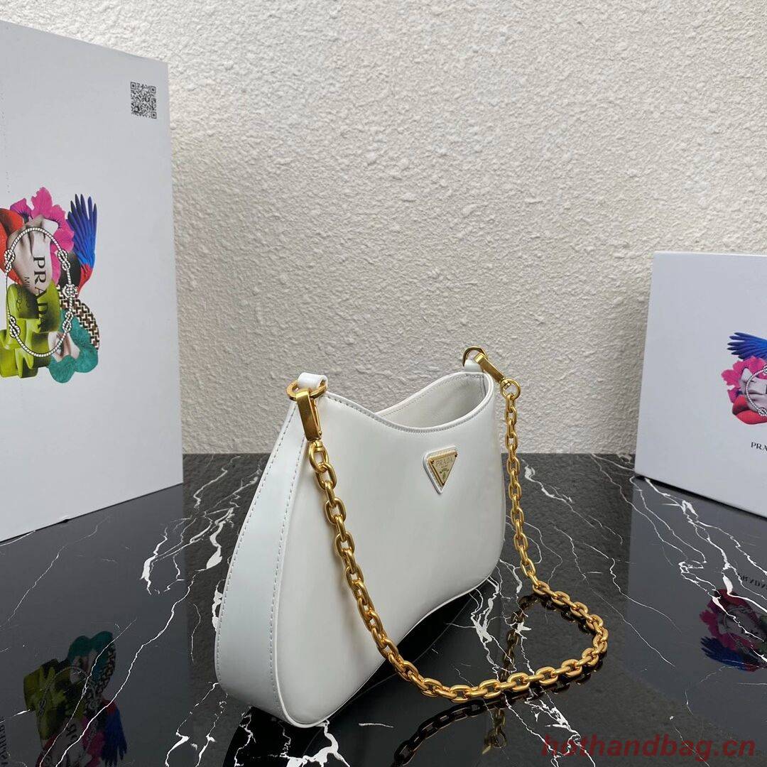 Prada Saffiano leather shoulder bag 2BC148 white Prada Saffiano leather shoulder bag 2BC148 white