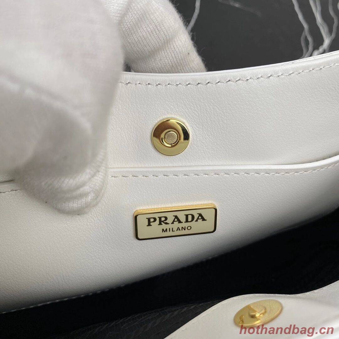 Prada Saffiano leather shoulder bag 2BC148 white Prada Saffiano leather shoulder bag 2BC148 white