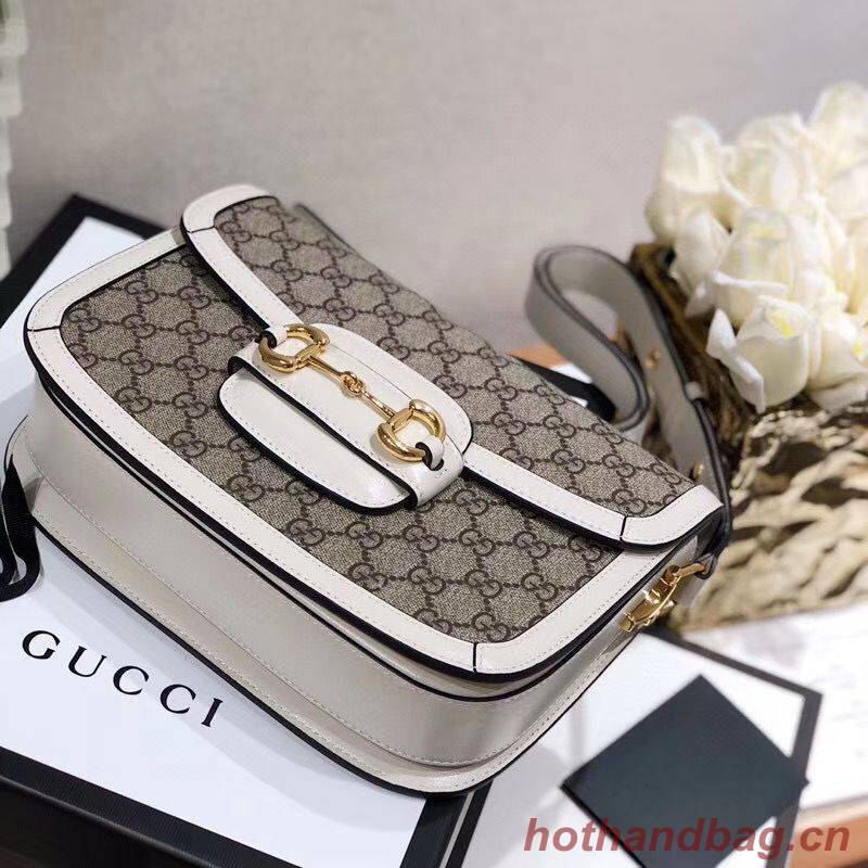 Gucci Horsebit 1955 GG Supreme Bag 602204 White Gucci Horsebit 1955 GG Supreme Bag 602204 White