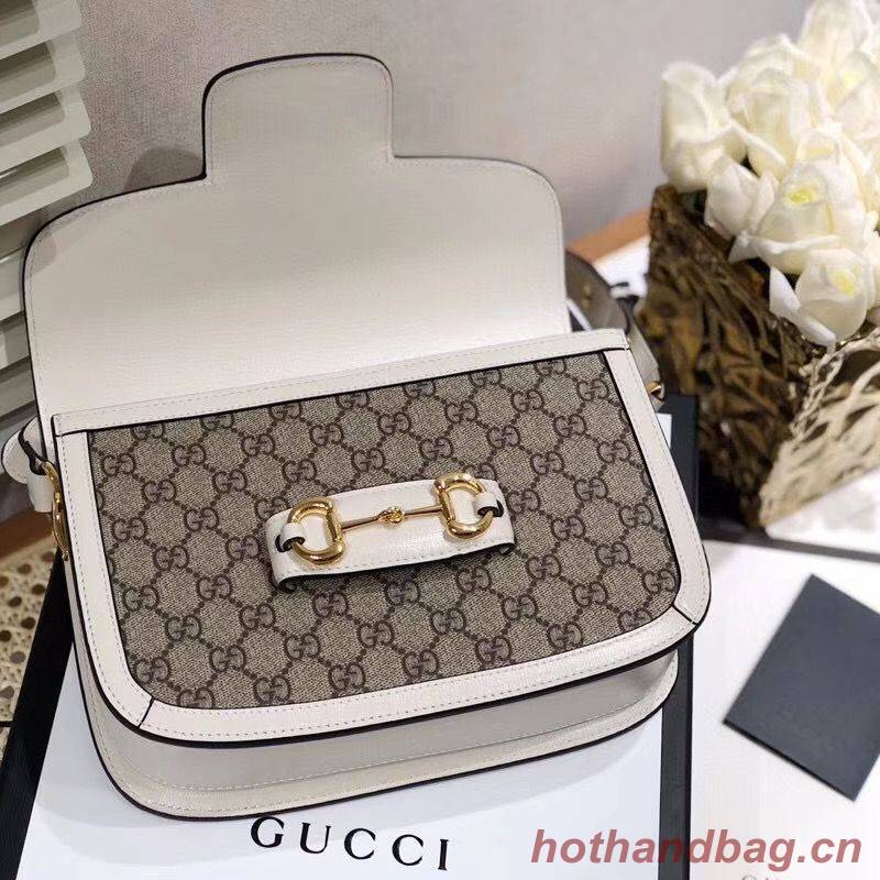Gucci Horsebit 1955 GG Supreme Bag 602204 White Gucci Horsebit 1955 GG Supreme Bag 602204 White
