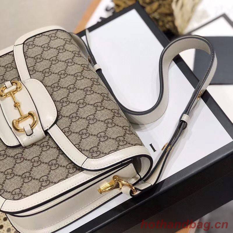 Gucci Horsebit 1955 GG Supreme Bag 602204 White Gucci Horsebit 1955 GG Supreme Bag 602204 White