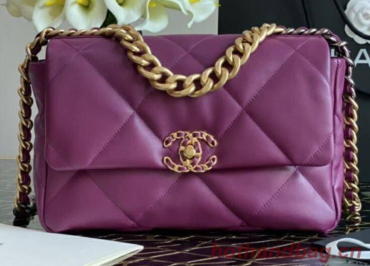 Chanel 19 flap bag AS1160 purple Chanel 19 flap bag AS1160 purple