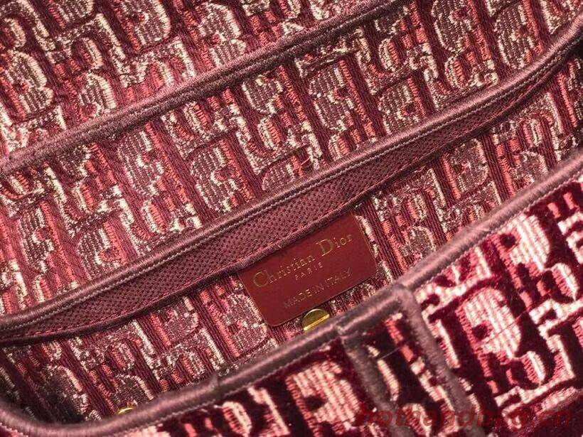 SADDLE BAG Dior Oblique Embroidered Velvet C0044 Burgundy SADDLE BAG Dior Oblique Embroidered Velvet C0044 Burgundy