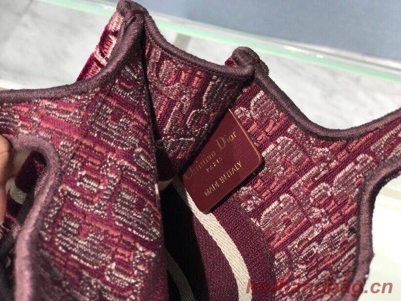 DIOR BOOK TOTE Burgundy Dior Oblique Embroidered Velvet M1286Z DIOR BOOK TOTE Burgundy Dior Oblique Embroidered Velvet M1286Z