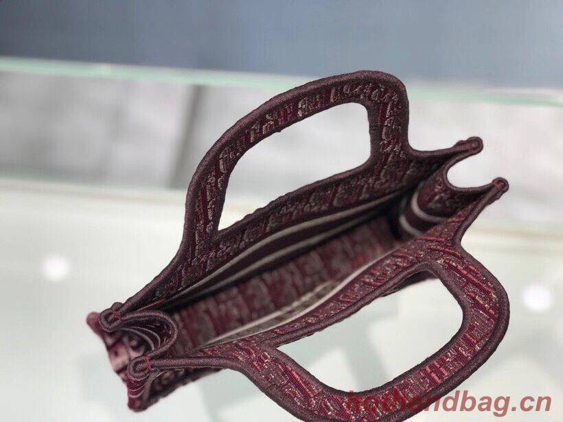 DIOR BOOK TOTE Burgundy Dior Oblique Embroidered Velvet M1286Z DIOR BOOK TOTE Burgundy Dior Oblique Embroidered Velvet M1286Z