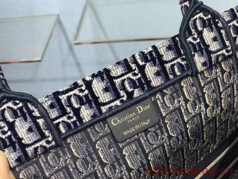 DIOR BOOK TOTE blue Dior Oblique Embroidered Velvet M1286Z DIOR BOOK TOTE blue Dior Oblique Embroidered Velvet M1286Z