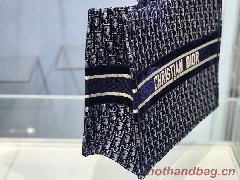 DIOR BOOK TOTE blue Dior Oblique Embroidered Velvet M1286Z DIOR BOOK TOTE blue Dior Oblique Embroidered Velvet M1286Z