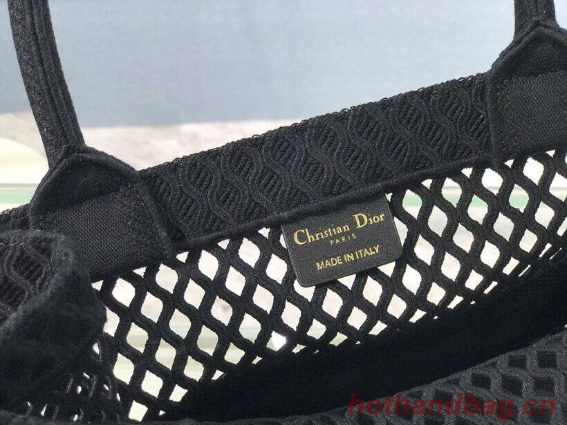 SMALL DIOR BOOK TOTE Black Mesh Embroidery M1296Z SMALL DIOR BOOK TOTE Black Mesh Embroidery M1296Z