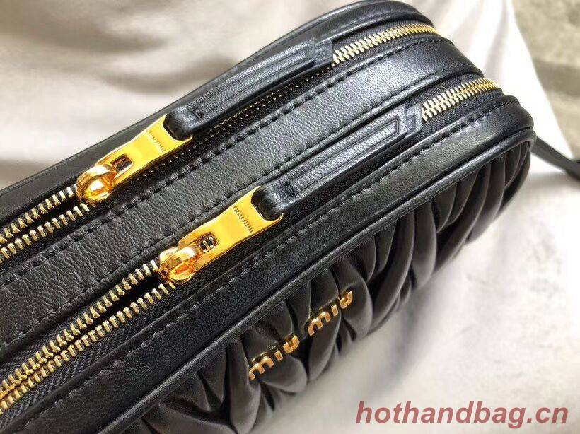 miu miu Matelasse Nappa Leather Shoulder Bag 5BH539A black miu miu Matelasse Nappa Leather Shoulder Bag 5BH539A black