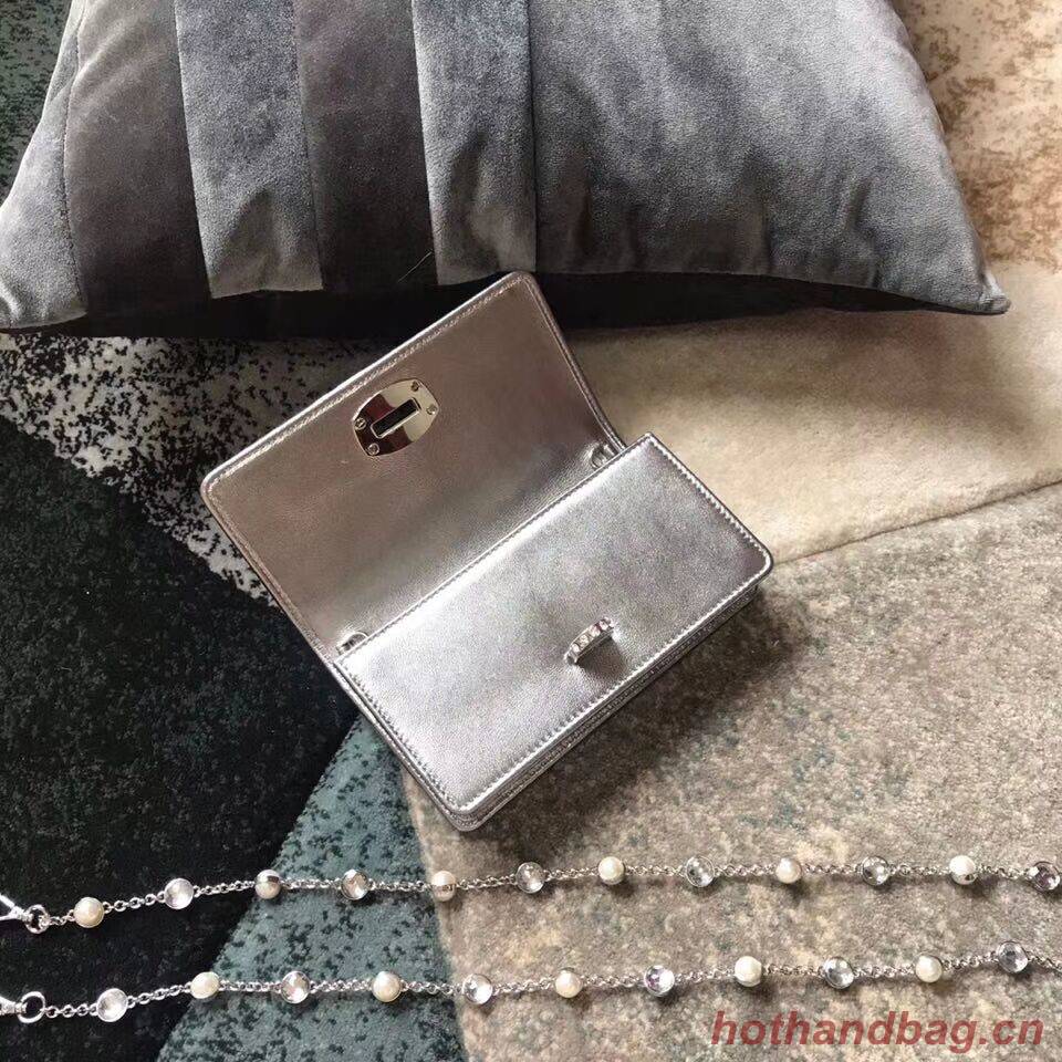 miu miu Matelasse Nappa Leather Shoulder Bag 5DH044A Silver miu miu Matelasse Nappa Leather Shoulder Bag 5DH044A Silver