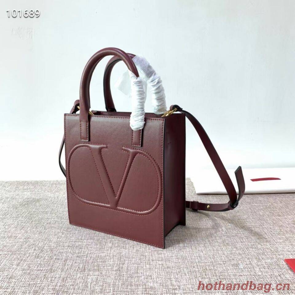 VALENTINO Origianl leather tote V2022 oxblood red VALENTINO Origianl leather tote V2022 oxblood red