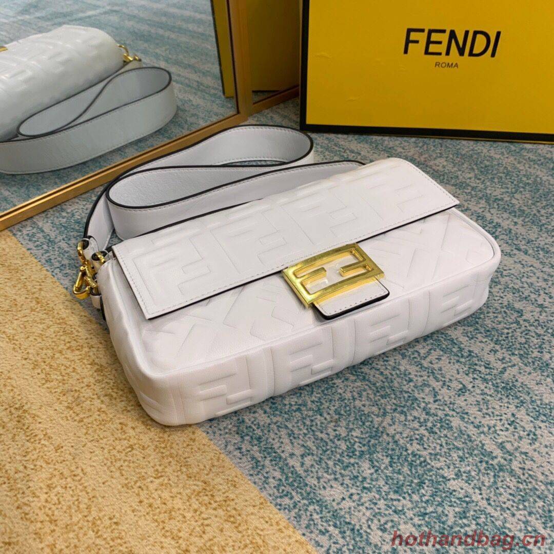 Fendi BAGUETTE Shoulder Bag 8BR600 white Fendi BAGUETTE Shoulder Bag 8BR600 white