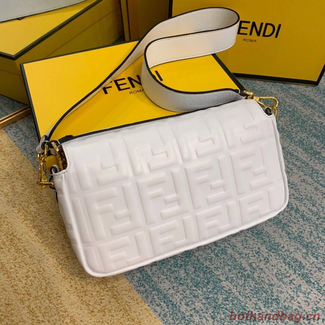 Fendi BAGUETTE Shoulder Bag 8BR600 white Fendi BAGUETTE Shoulder Bag 8BR600 white