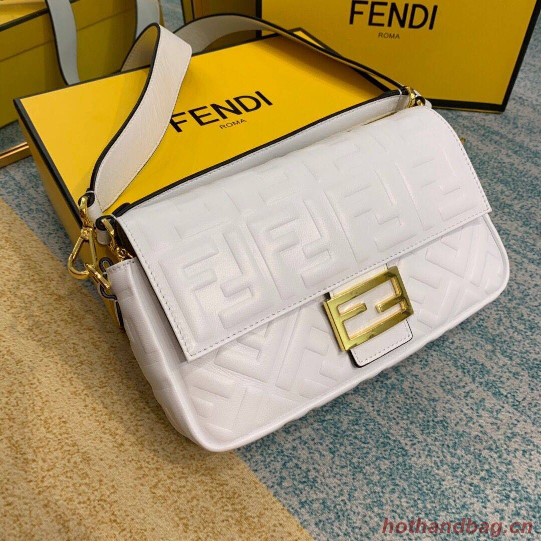 Fendi BAGUETTE Shoulder Bag 8BR600 white Fendi BAGUETTE Shoulder Bag 8BR600 white