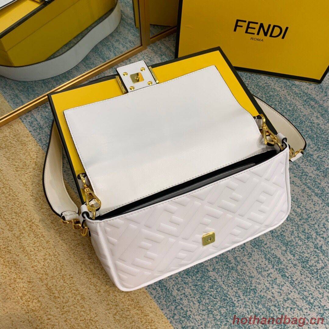 Fendi BAGUETTE Shoulder Bag 8BR600 white Fendi BAGUETTE Shoulder Bag 8BR600 white