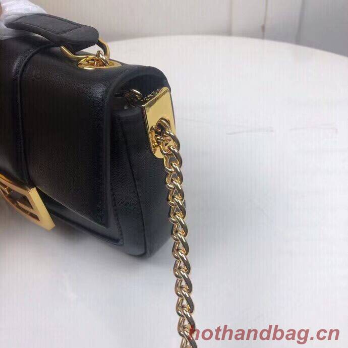 FENDI MINI BAGUETTE CHAIN Black nappa leather bag 8BS045A FENDI MINI BAGUETTE CHAIN Black nappa leather bag 8BS045A