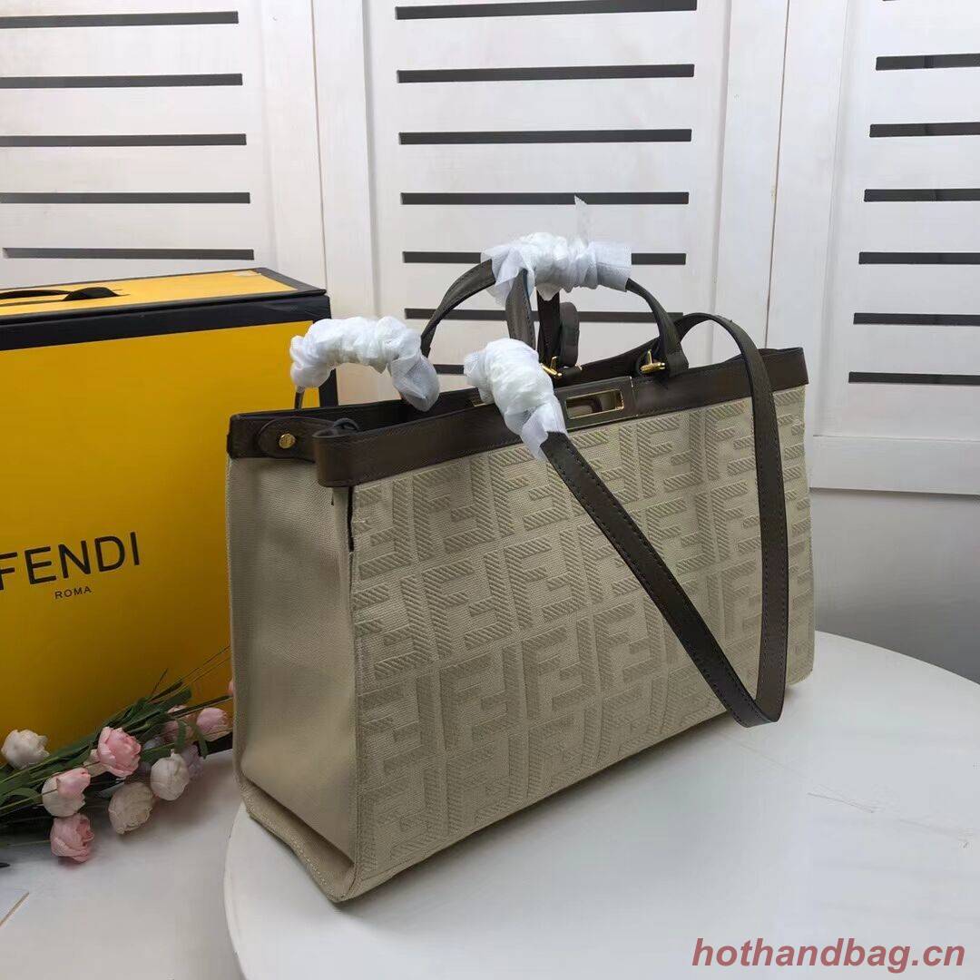 FENDI PEEKABOO X-TOTE canvas bag 8BH374A beige FENDI PEEKABOO X-TOTE canvas bag 8BH374A beige