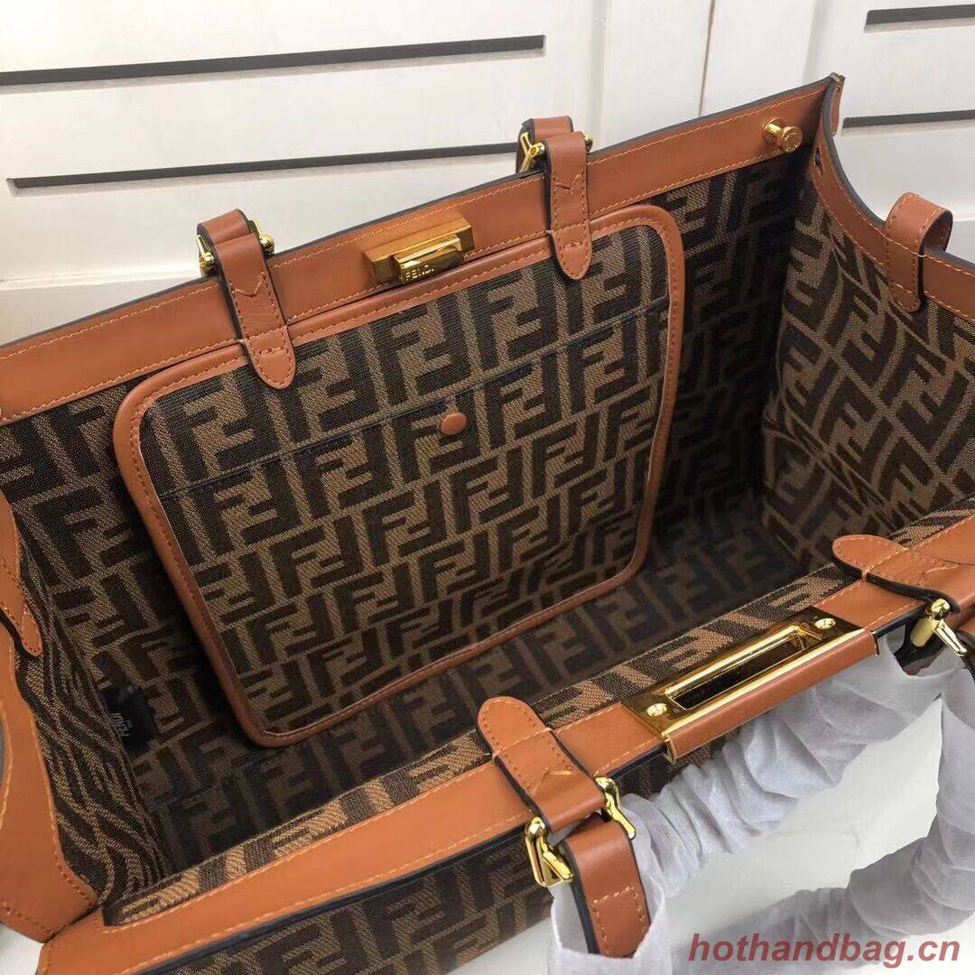 FENDI PEEKABOO X-TOTE canvas bag 8BH374A brown FENDI PEEKABOO X-TOTE canvas bag 8BH374A brown