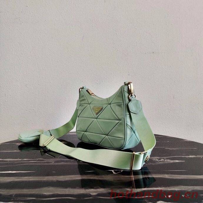 Prada Gaufre nappa leather shoulder bag 1BC151A light green Prada Gaufre nappa leather shoulder bag 1BC151A light green