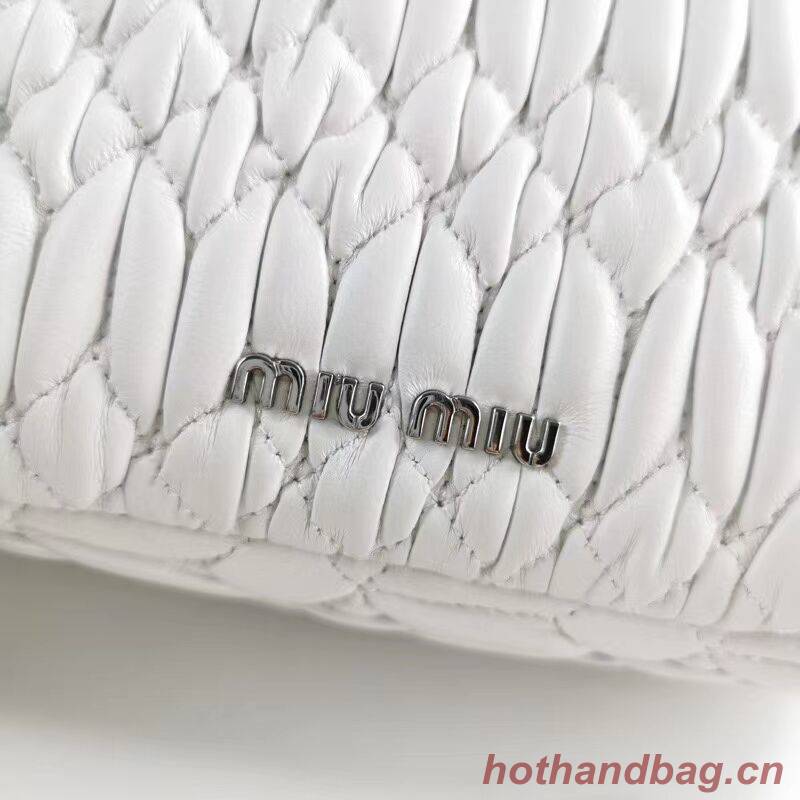 miu miu Matelasse Nappa Leather Shoulder Bag 5BP012M white miu miu Matelasse Nappa Leather Shoulder Bag 5BP012M white