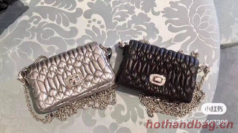 miu miu Matelasse Nappa Leather mini Shoulder Bag 5TT124 Silver miu miu Matelasse Nappa Leather mini Shoulder Bag 5TT124 Silver