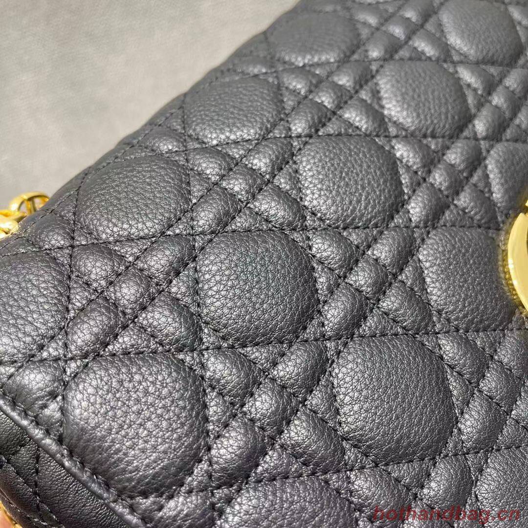 LARGE DIOR CARO BAG Black Soft Cannage Calfskin M9243U LARGE DIOR CARO BAG Black Soft Cannage Calfskin M9243U