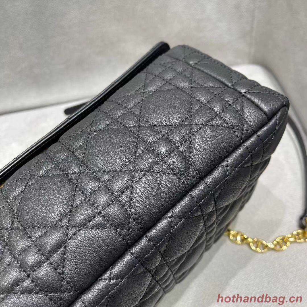 LARGE DIOR CARO BAG Black Soft Cannage Calfskin M9243U LARGE DIOR CARO BAG Black Soft Cannage Calfskin M9243U