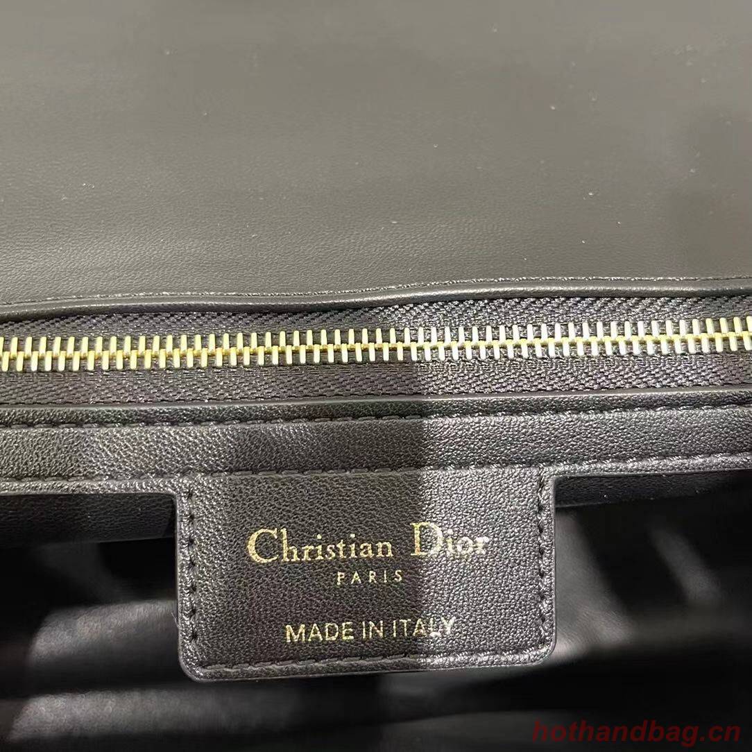 LARGE DIOR CARO BAG Black Soft Cannage Calfskin M9243U LARGE DIOR CARO BAG Black Soft Cannage Calfskin M9243U