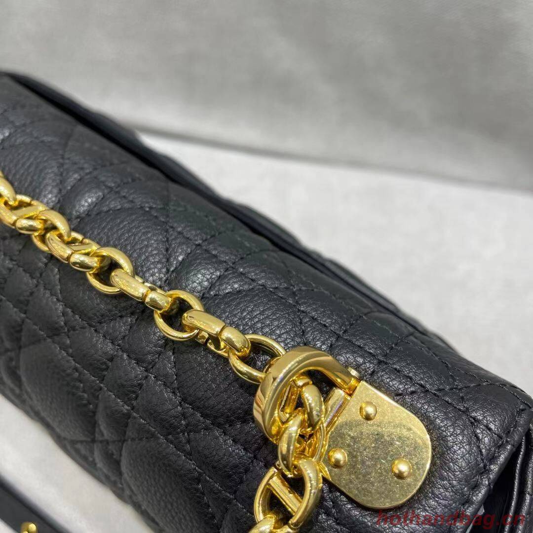 LARGE DIOR CARO BAG Black Soft Cannage Calfskin M9243U LARGE DIOR CARO BAG Black Soft Cannage Calfskin M9243U
