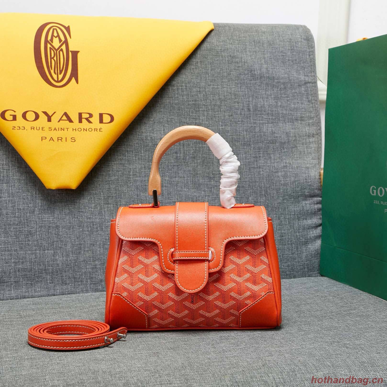 Goyard Y Doodling Calfskin Leather Tote Bag 99588 Orange Goyard Y Doodling Calfskin Leather Tote Bag 99588 Orange